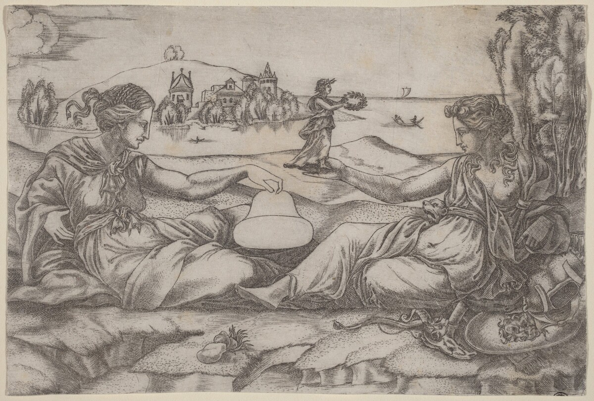 Two Allegorical Figures (Roma and Liberty?) by Master IRs