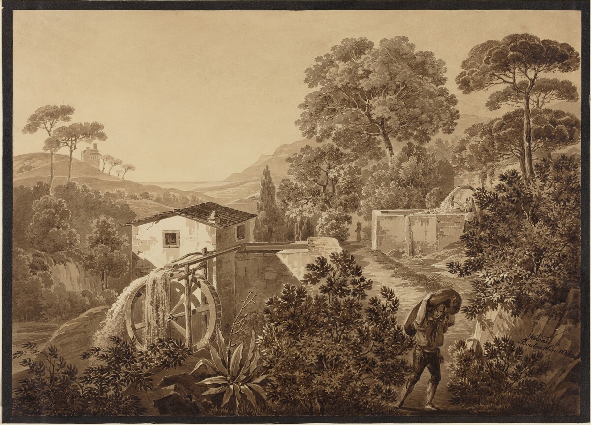 Italian Landscape with a Watermill by Hélène Boutourlin