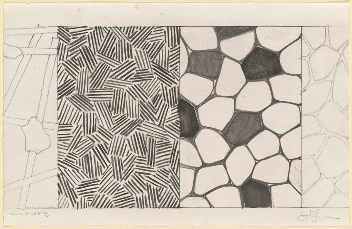 Hatching and Flagstones [trial proof 2] by Jasper Johns