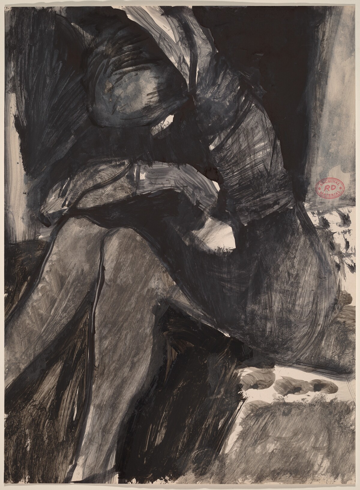 Untitled [seated woman crossing her arms on her knees] by Richard Diebenkorn