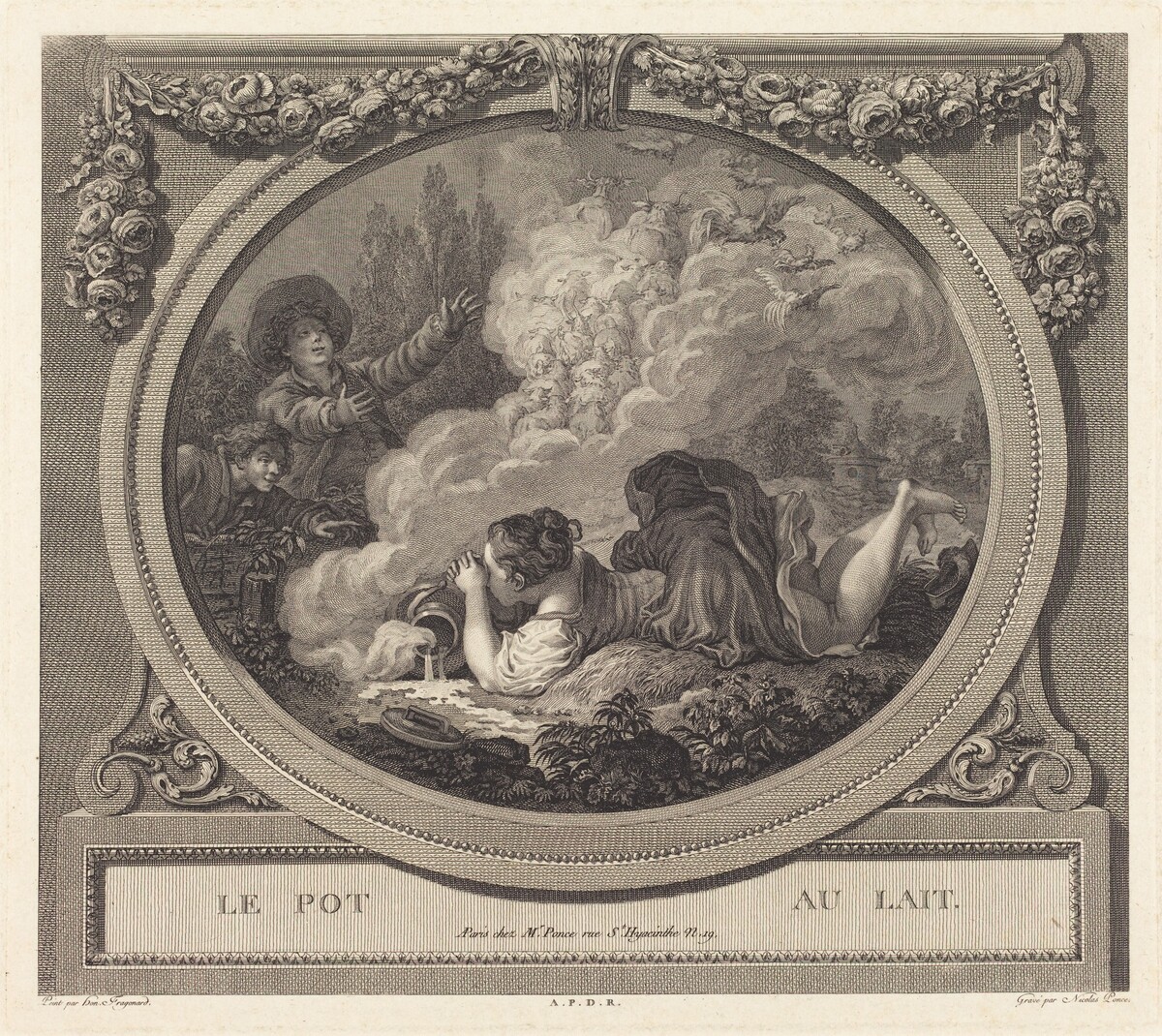 Le pot au lait by Nicolas Ponce after Jean-Honoré Fragonard