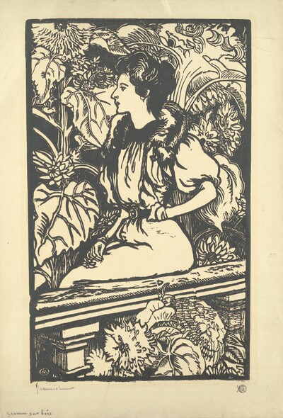 Young Woman Seated in a Garden