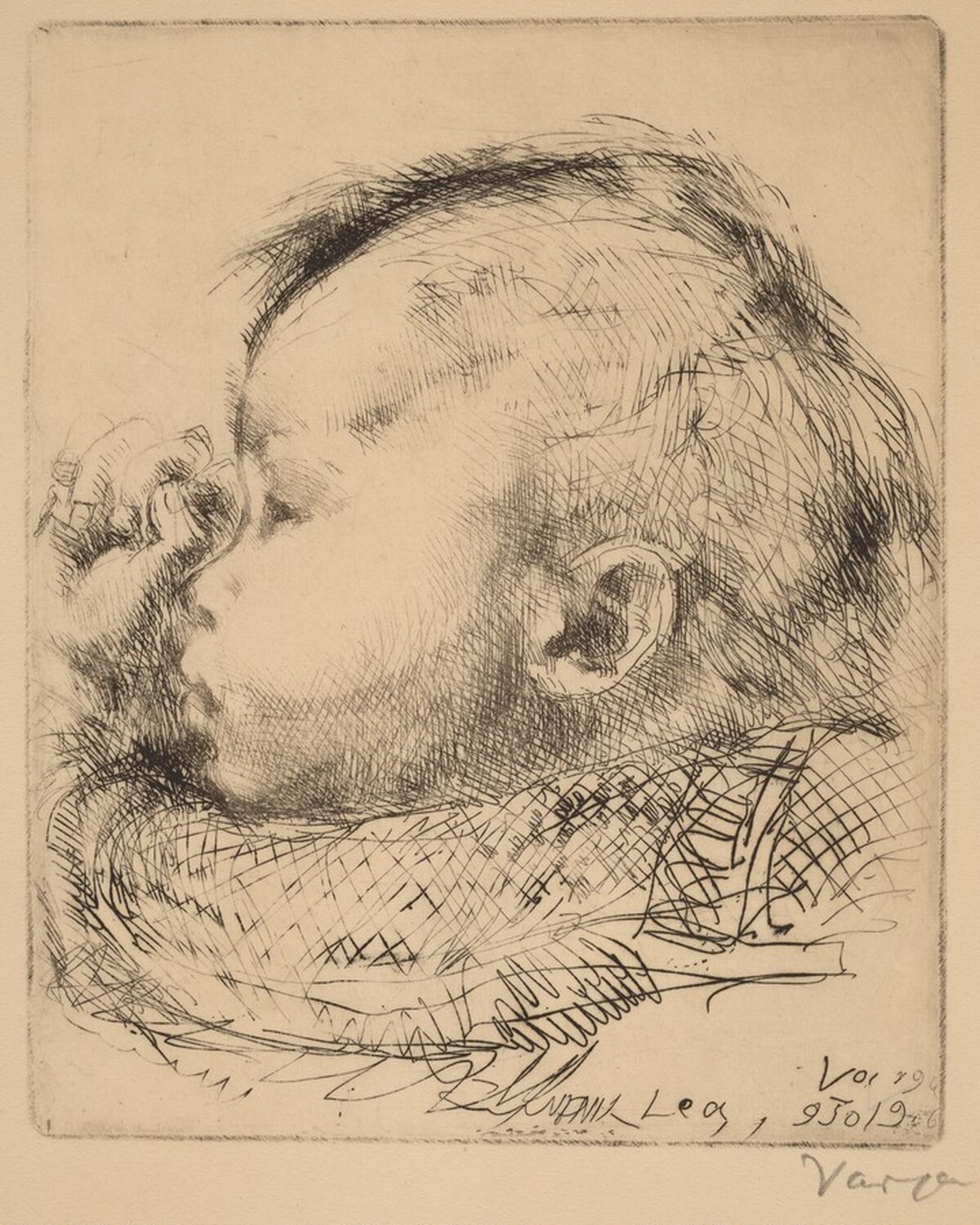Head of the Artist's Infant Daughter, Lea by Nandor Lajos Varga