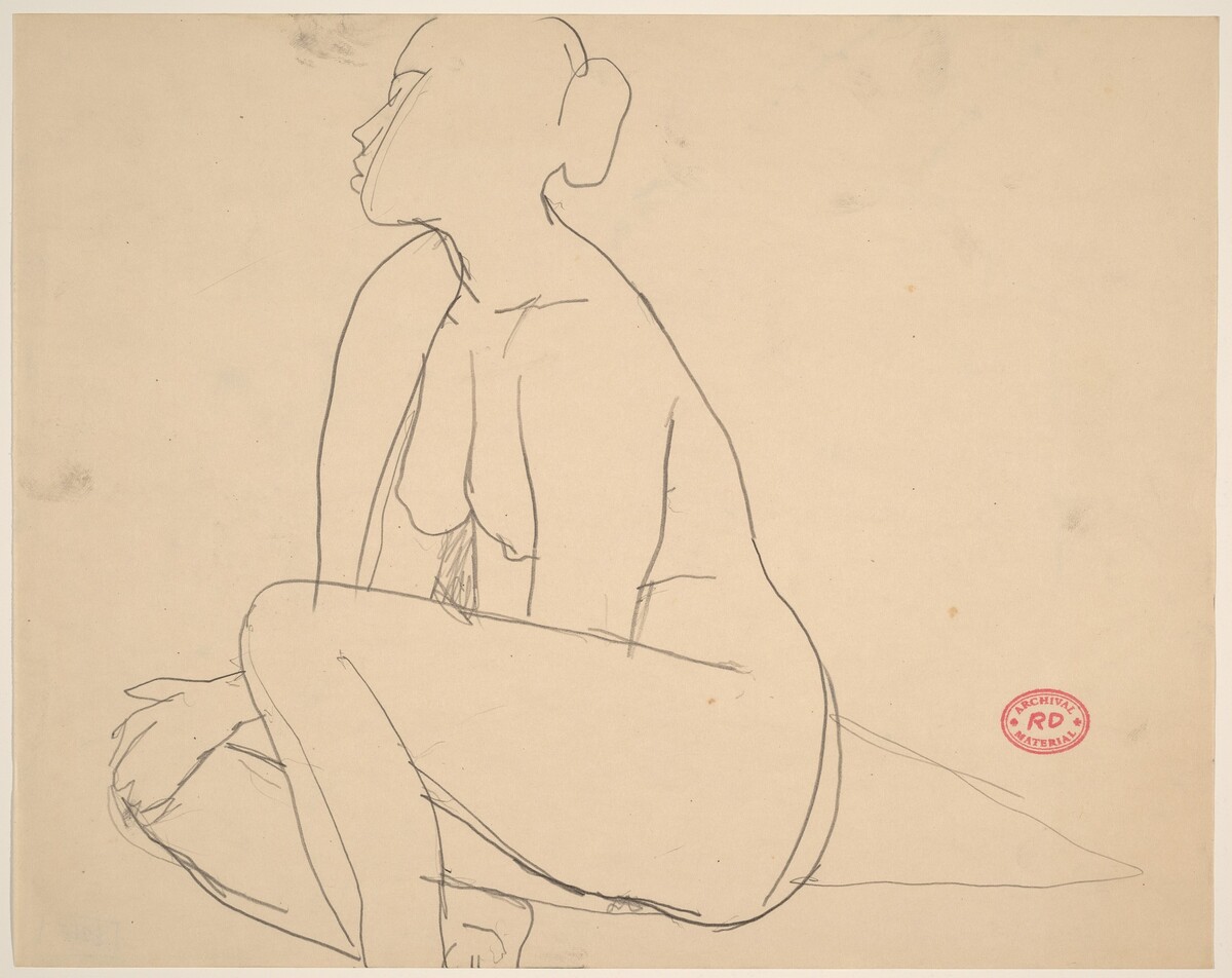Untitled [seated female nude facing left] by Richard Diebenkorn