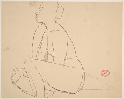 Untitled [seated female nude facing left]