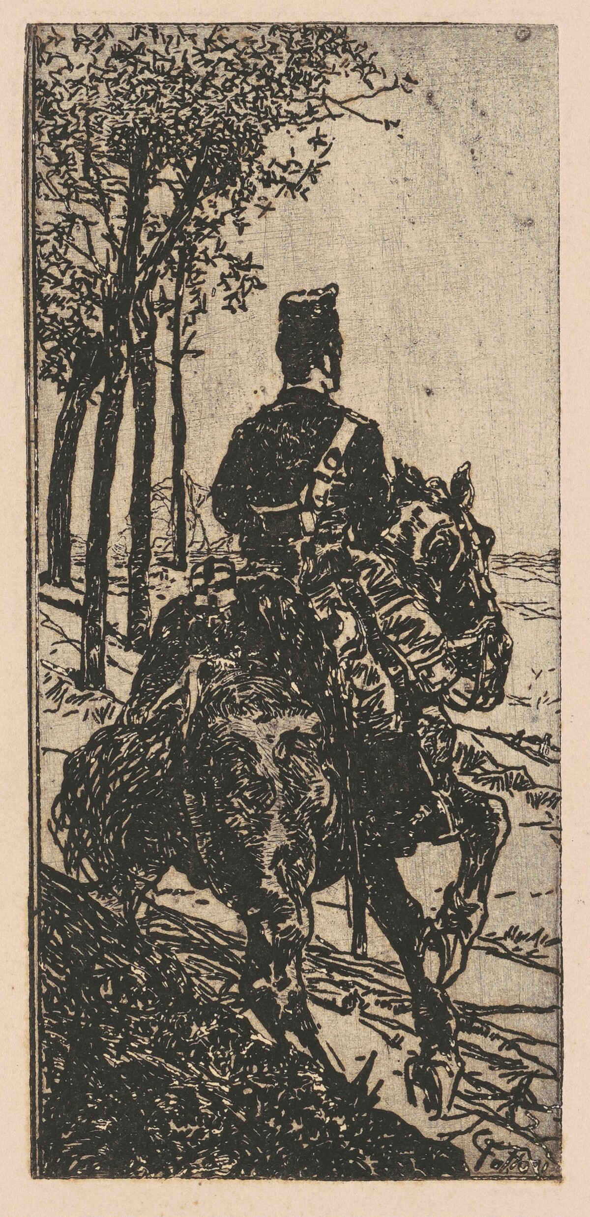 Artillery Soldier on Horseback (Soldato di artiglieria a cavallo) by Giovanni Fattori