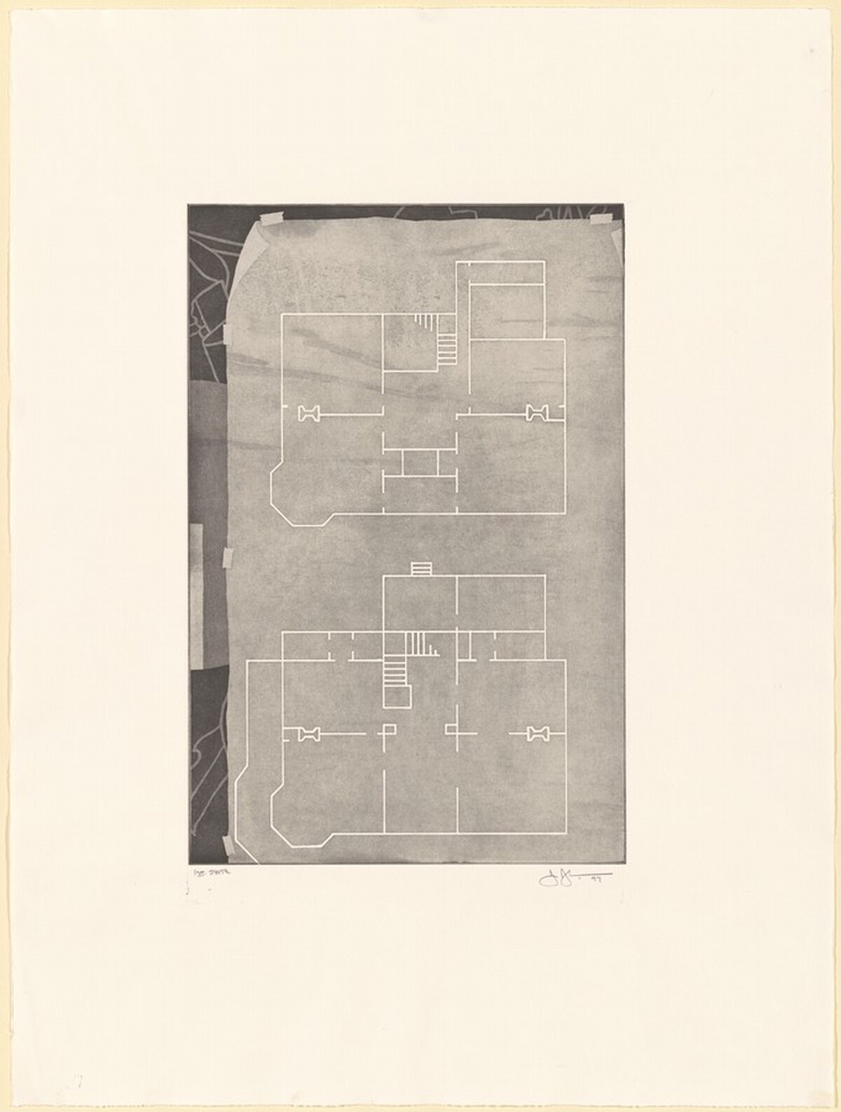 Untitled (Geldzahler) [state proof of 1st state] by Jasper Johns