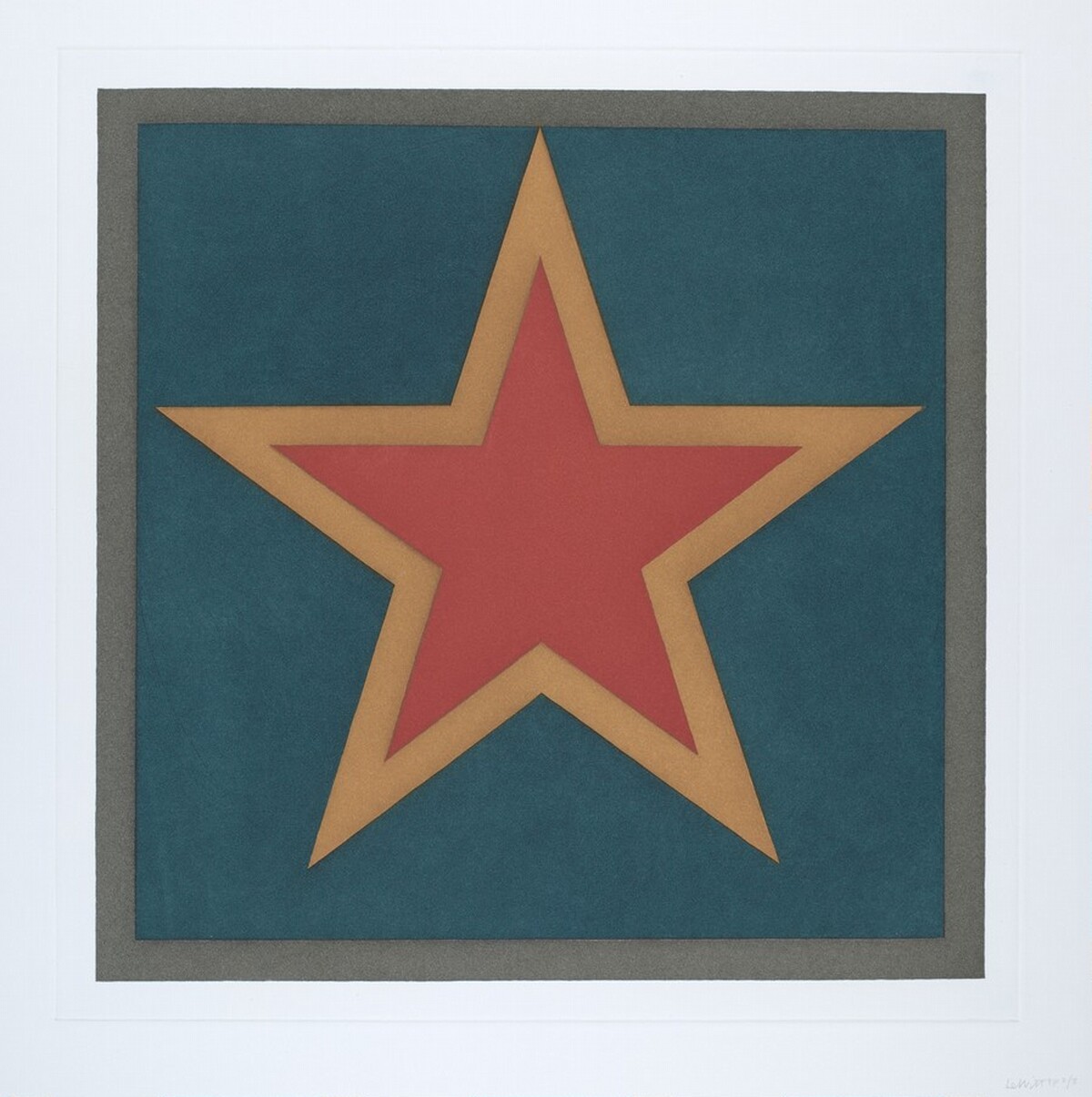 Stars-Red Center: 5 Point by Sol LeWitt