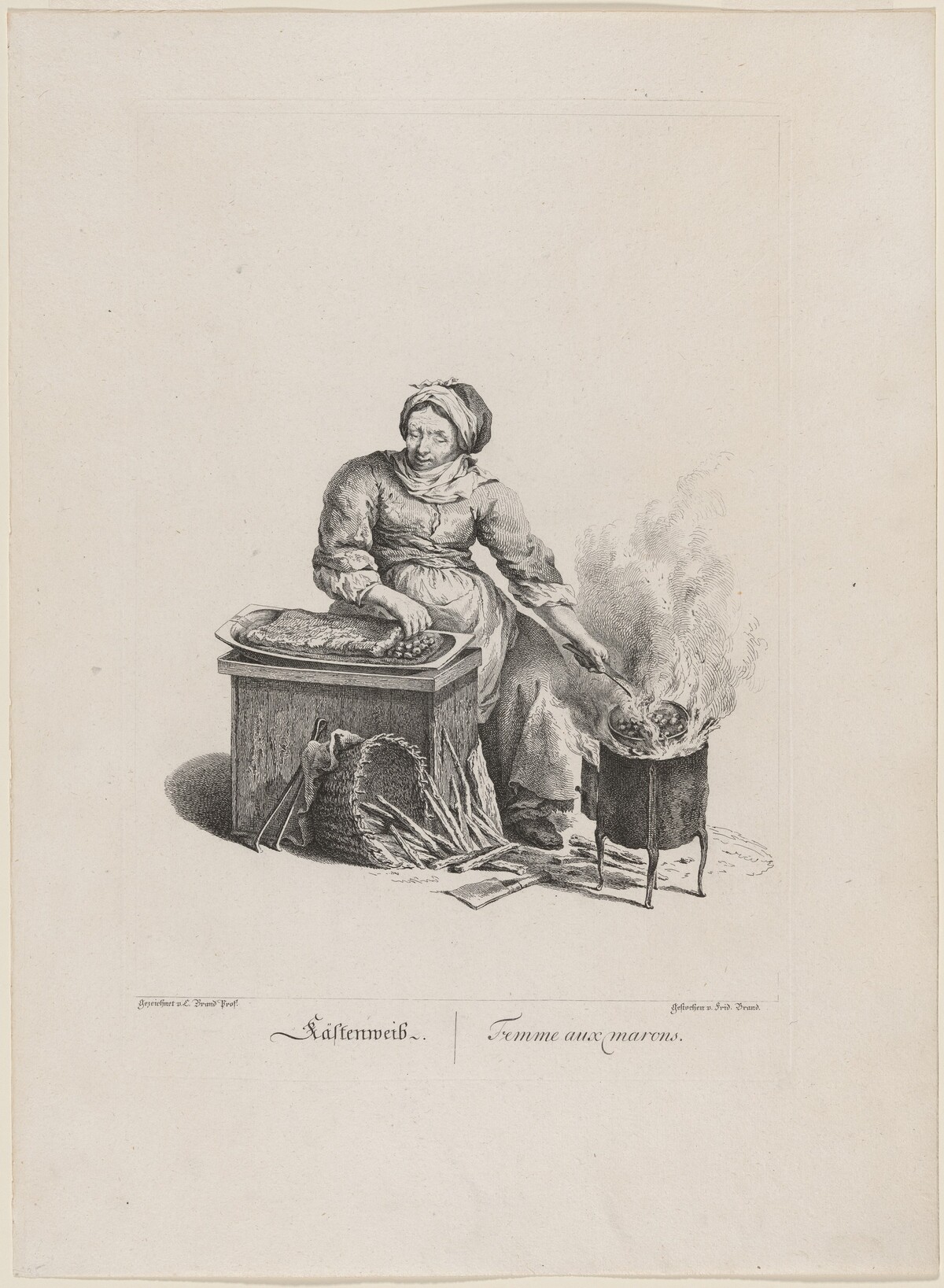 Cästenweib (Chestnut Seller) by Friedrich August Brand, after Johann Christian Brand