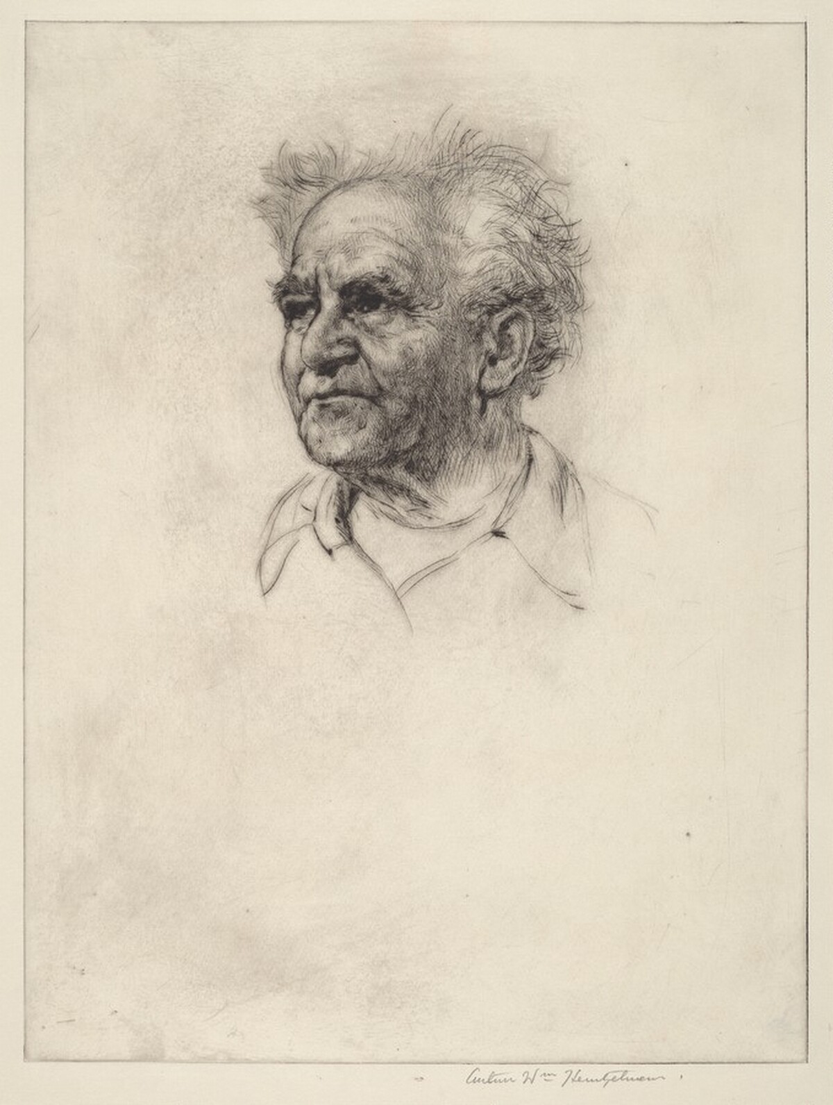 Portrait of David Ben Gurion (no. 3) by Arthur William Heintzelman