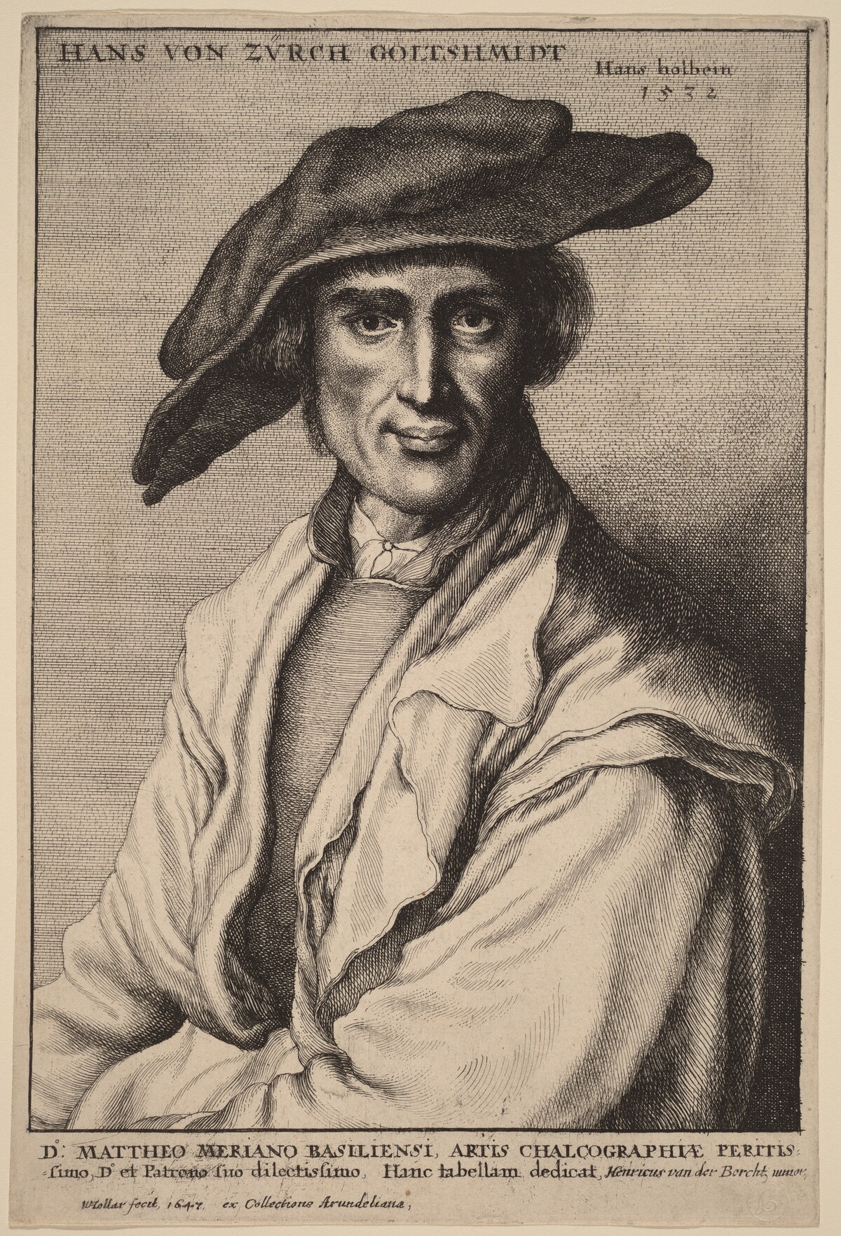 Hans von Zurch, Goldsmith by Wenceslaus Hollar after Hans Holbein the Younger