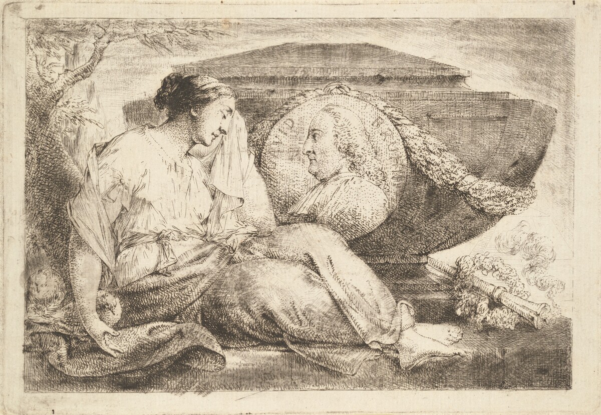 Love Mourns at the Tomb of Preacher Bruhn (Am Grabmal des predigers Bruhn trauert die eheliche Liebe) by Bernhard Rode