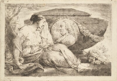 Love Mourns at the Tomb of Preacher Bruhn (Am Grabmal des predigers Bruhn trauert die eheliche Liebe)