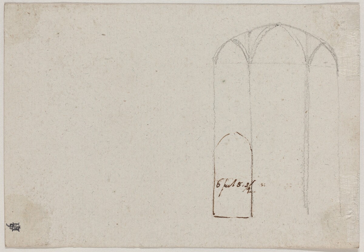 Cross Section of a Gothic Church [verso] by Benjamin West