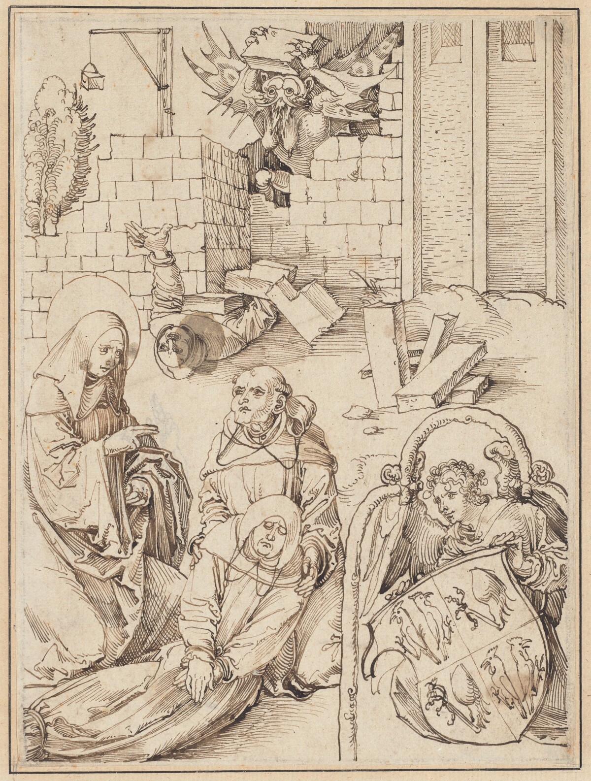 Saint Benedict Reviving a Monk Killed by the Devil by Hans Leonard Schäufelein