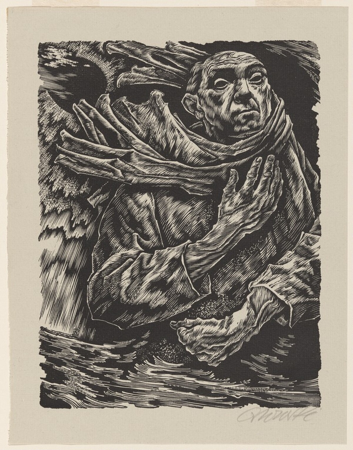 Man in a Storm by Hans Orlowski