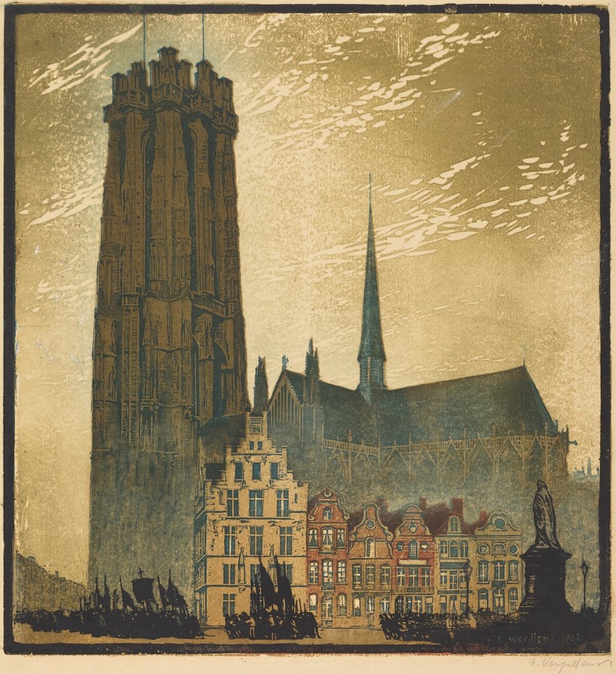 Malines Cathedral by Emile Antoine Verpilleux