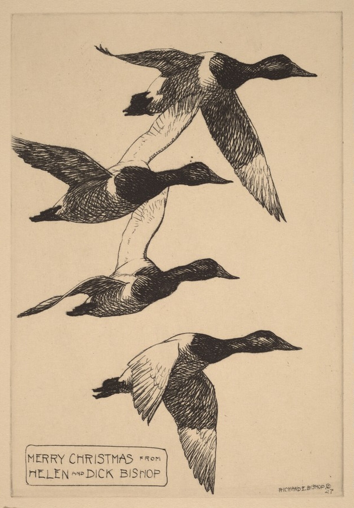 Christmas Card from Helen and Dick Bishop by Richard Evett Bishop