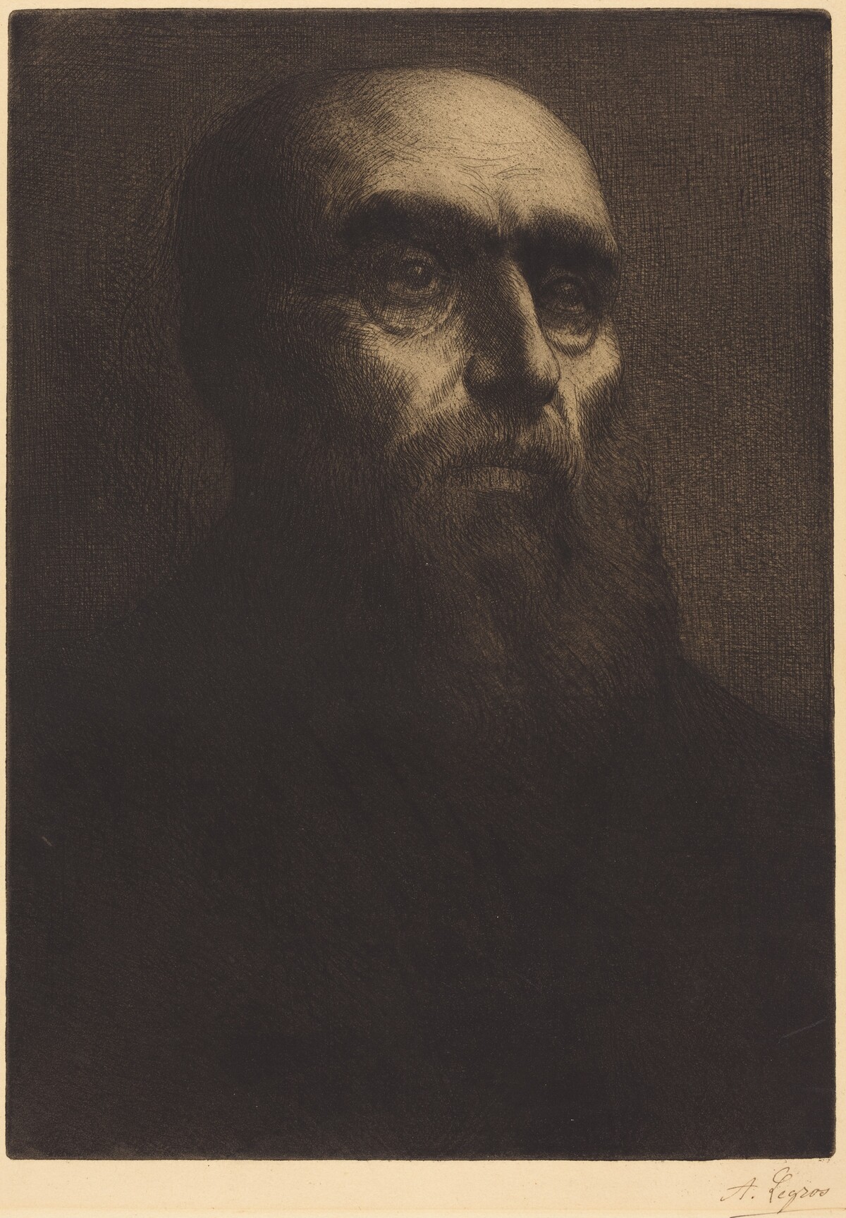 Head of a Man (Tete d'homme) by Alphonse Legros