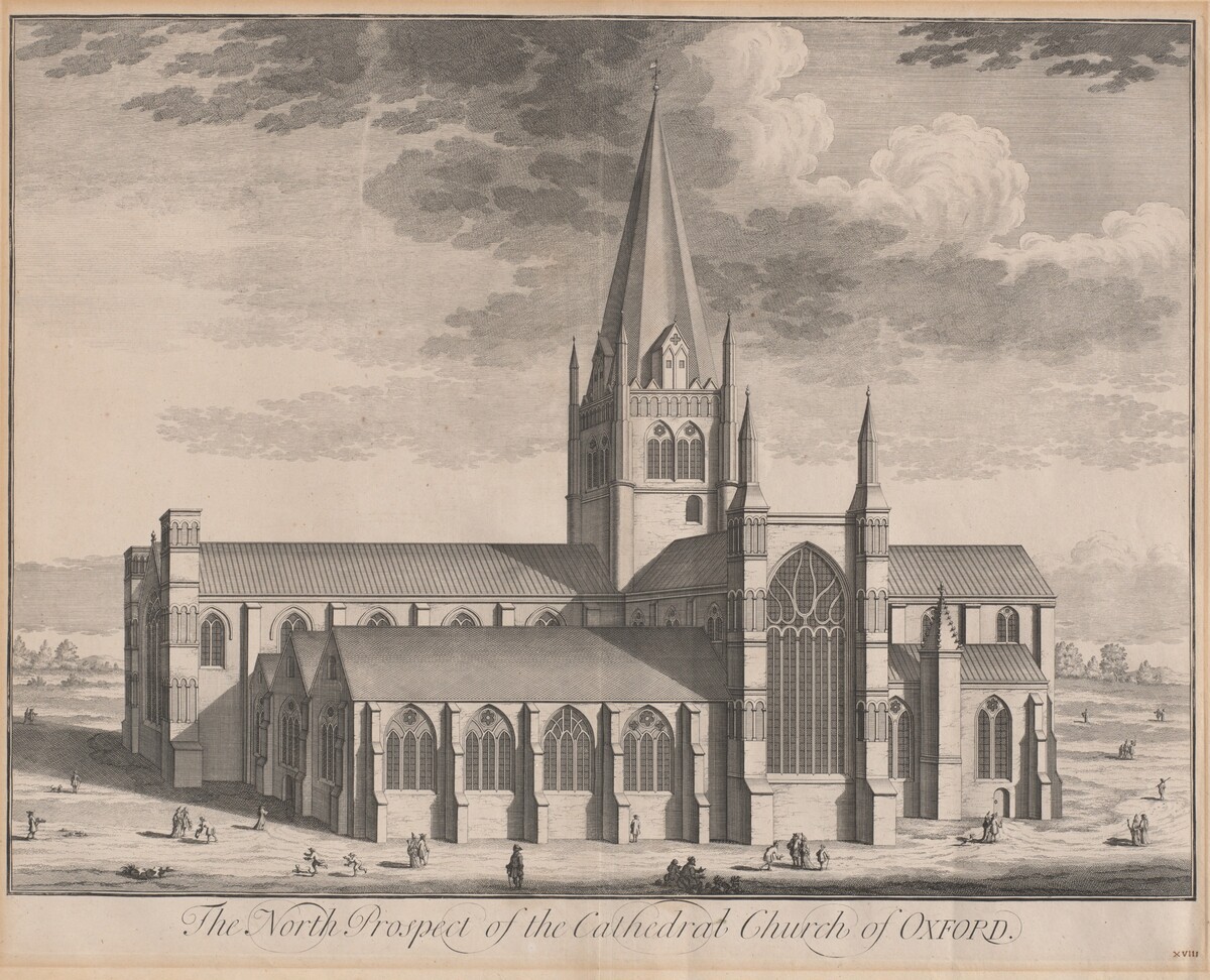 The North Prospect of the Cathedral Church of Oxford by Johannes Kip, after Leendert Knijff