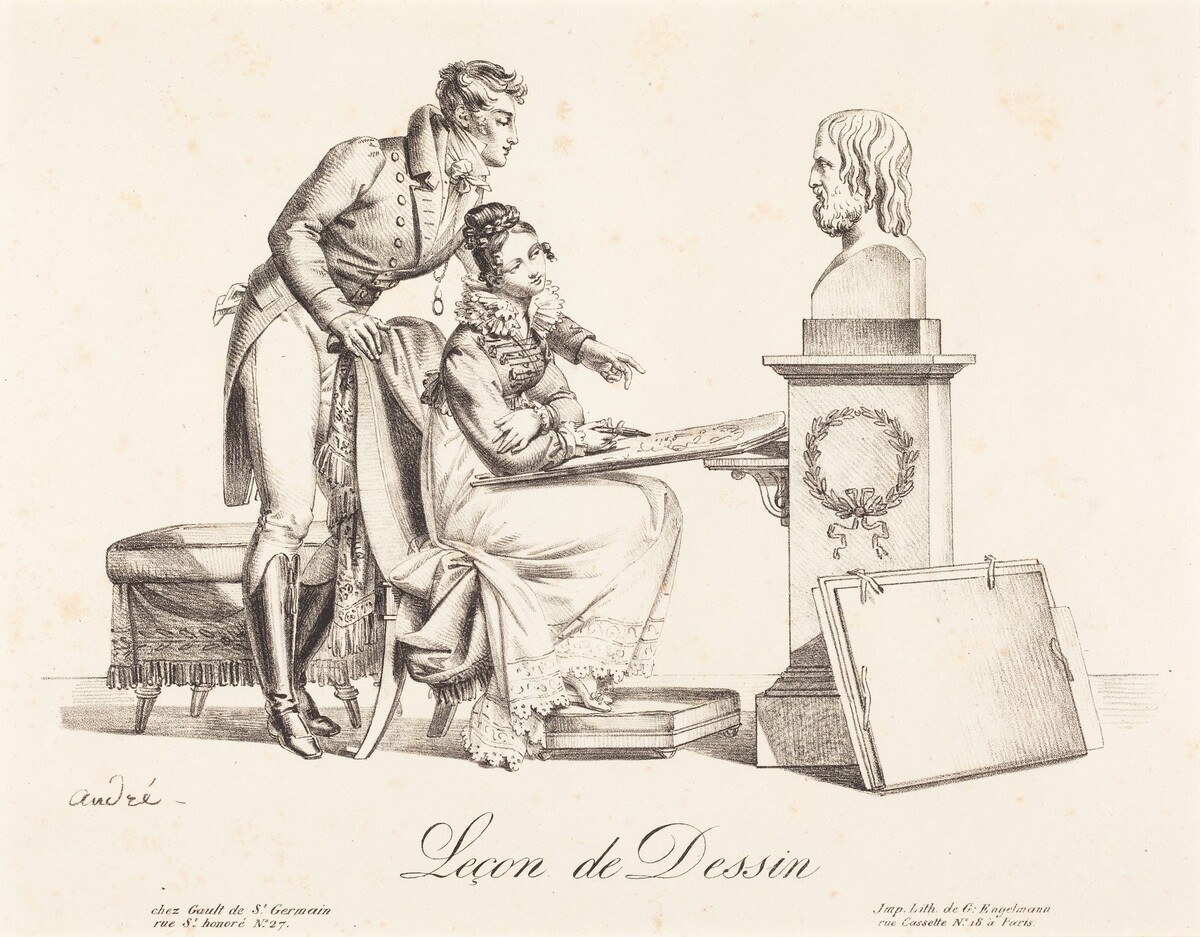Leçon de Dessin (Drawing Lesson) by Attributed to Johann Anton André