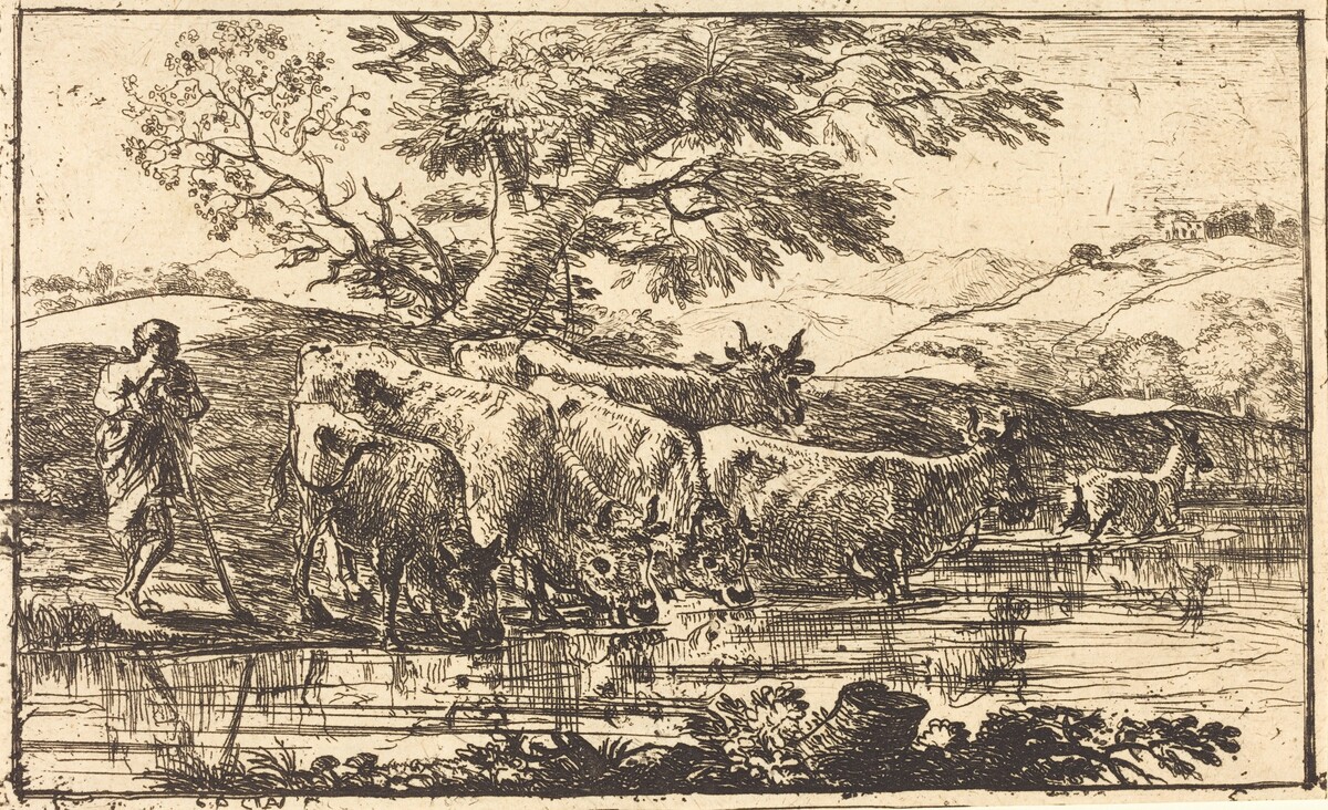 The Herd at the Watering Place (Le troupeau à l'abreuvoir) by Claude Lorrain
