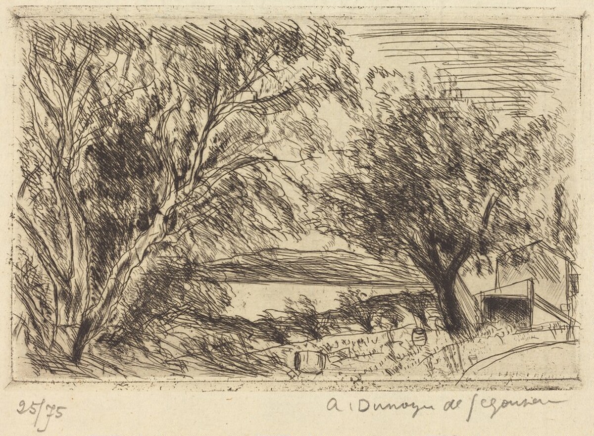 Saint-Tropez, la ferme a l'aire (petite planche) by André Dunoyer de Segonzac