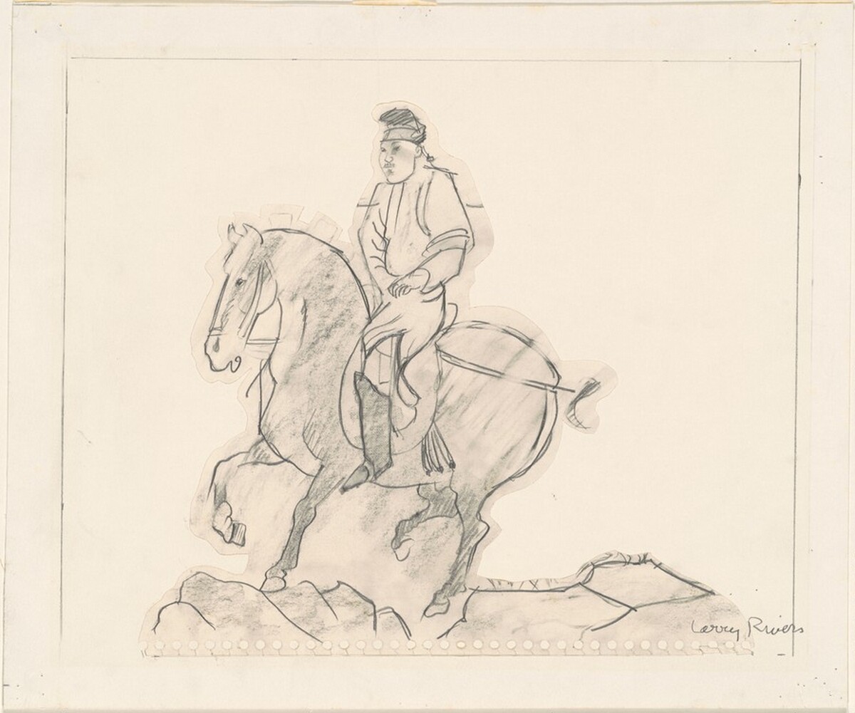 Study for "Chinese Information Travel"—Equestrian by Larry Rivers