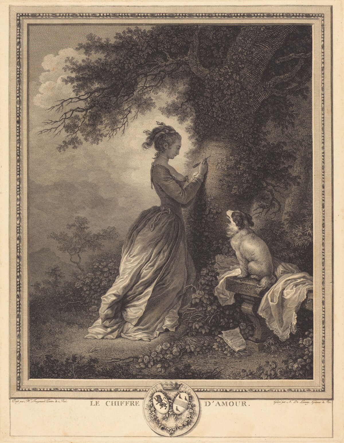 Le Chiffre d'amour by Nicolas Delaunay after Jean-Honoré Fragonard