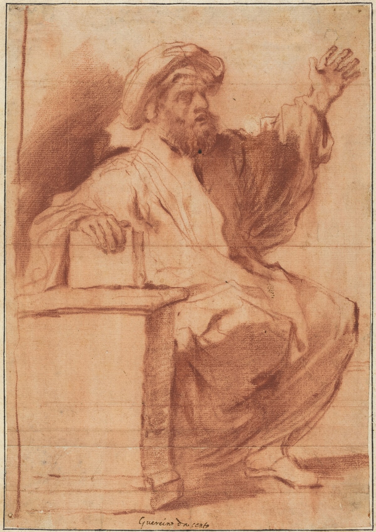 Seated Prophet by Follower of Giovanni Francesco Barbieri, called Guercino