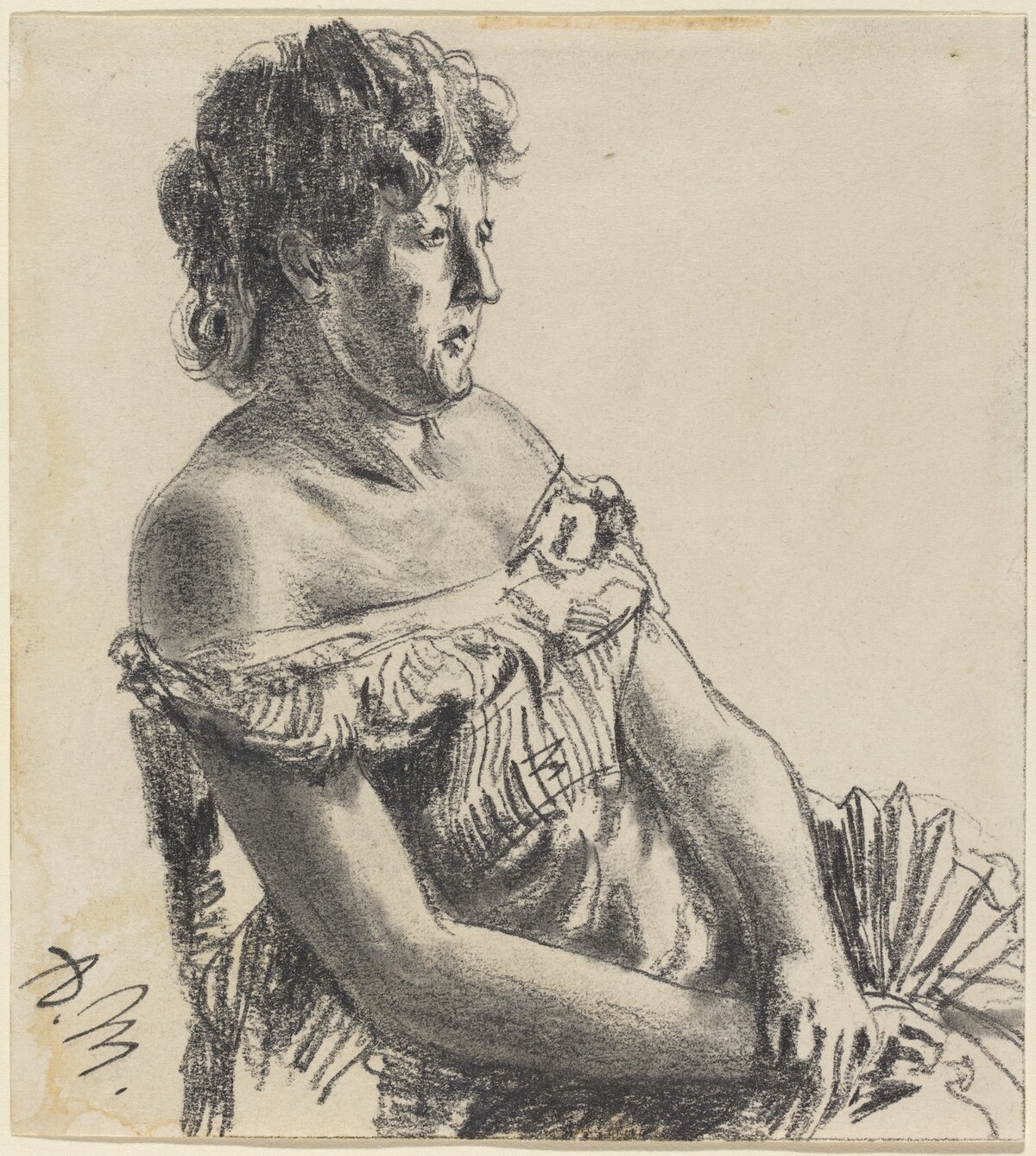 Woman in Court Dress by Adolph Menzel