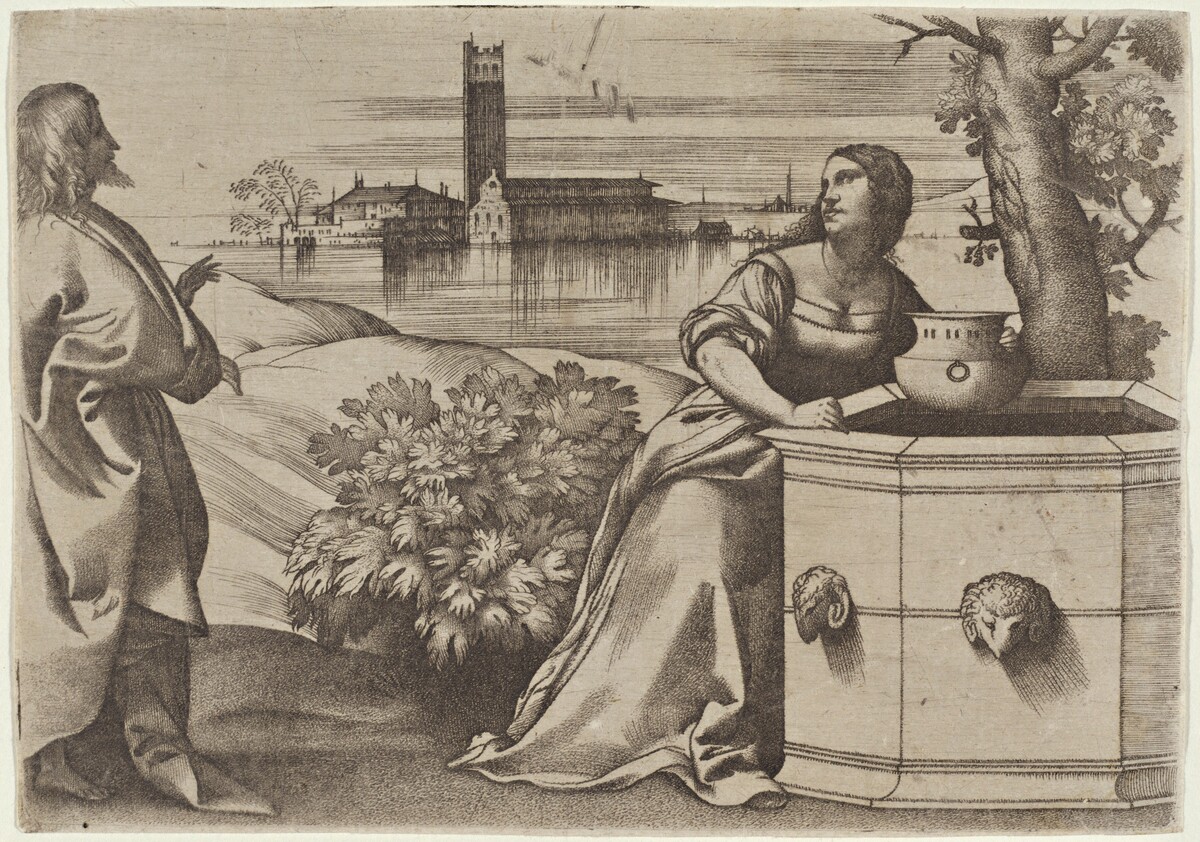 Christ and the Samaritan Woman by Giulio Campagnola