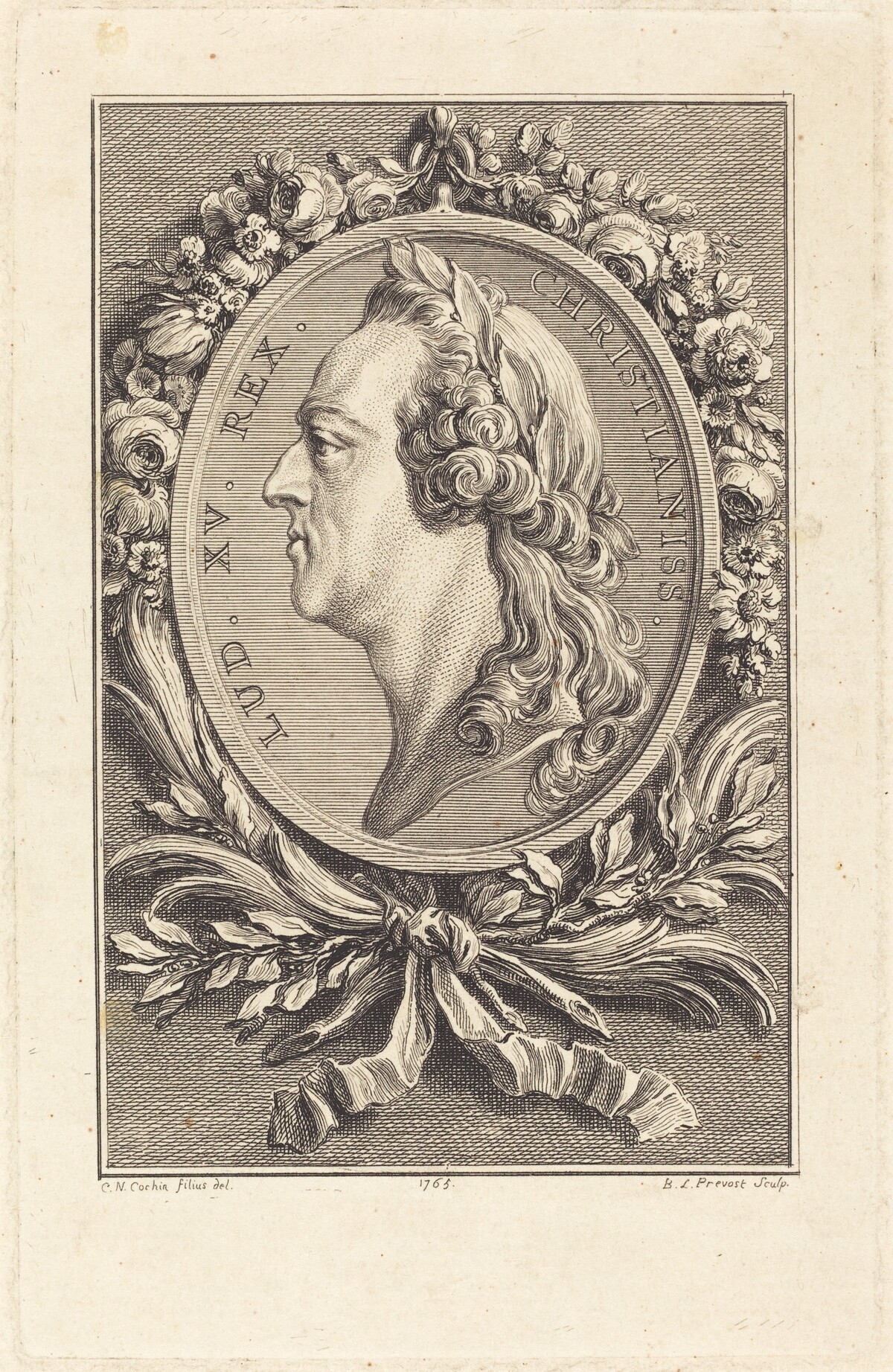 Louis XV by Benoît-Louis Prévost after Charles-Nicolas Cochin II