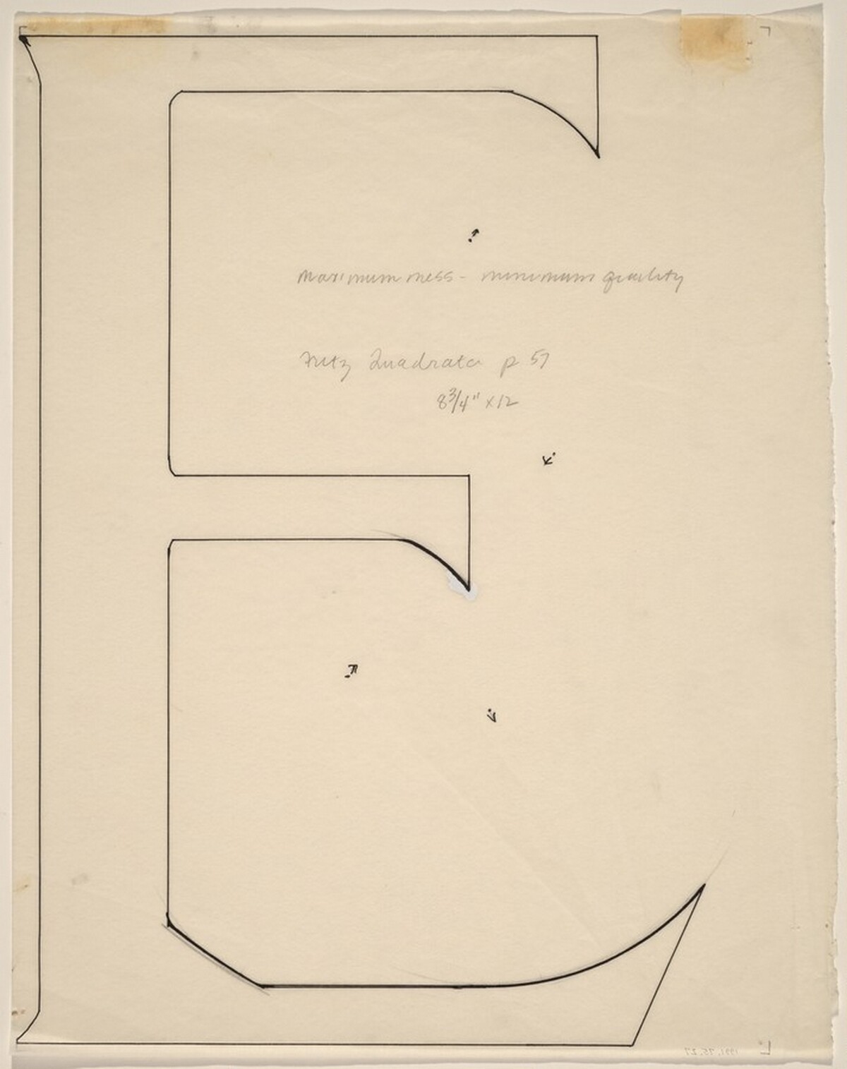 Sketch for "Building - Blocks for a Doorway" (E) by Vito Acconci