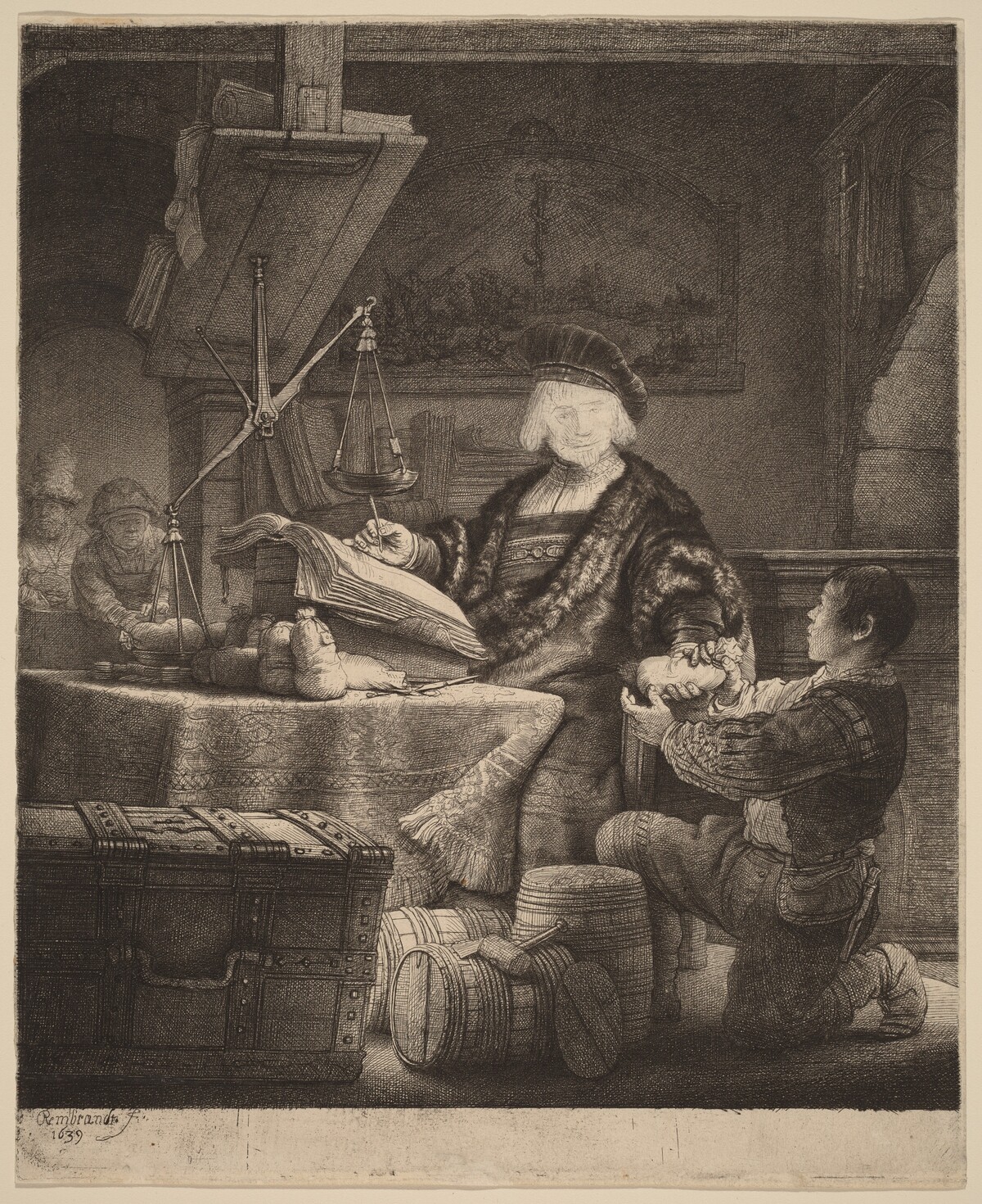 Jan Uytenbogaert, "The Goldweigher" by Rembrandt van Rijn