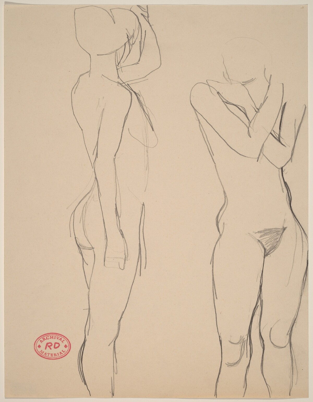 Untitled [two views of a standing female nude] by Richard Diebenkorn