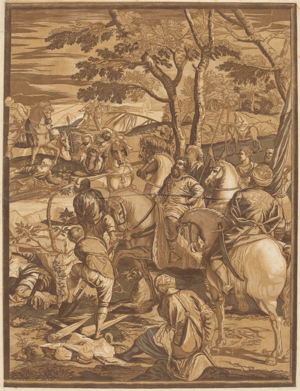 The Crucifixion (Right Panel) by John Baptist Jackson, after Jacopo Tintoretto