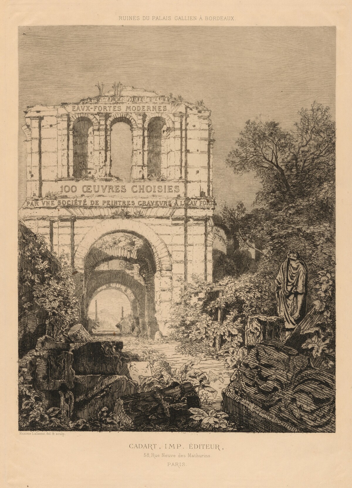 Ruines du Palais Gallien à Bordeaux by Maxime Lalanne