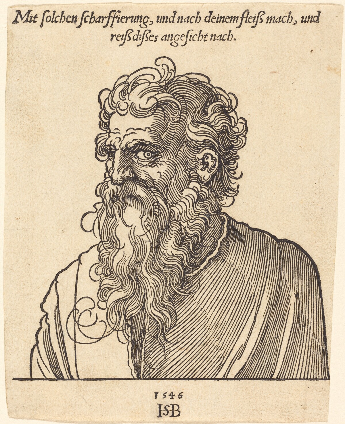 Bust of an Old Bearded Man by Sebald Beham