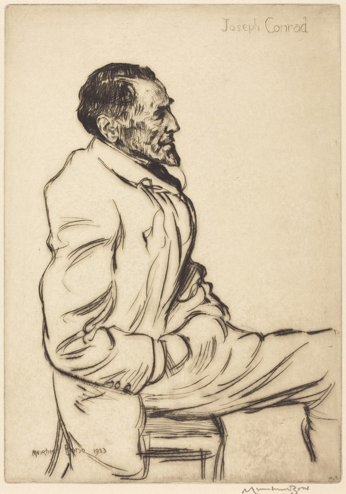 Joseph Conrad Listening to Music by Sir Muirhead Bone