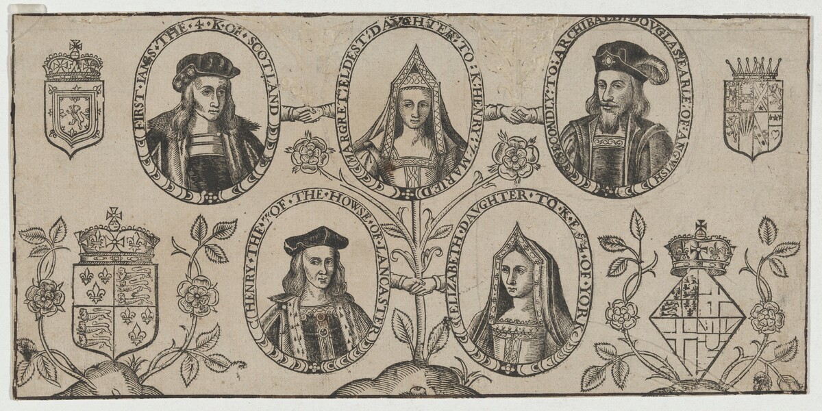 James IV of Scotland, Margaret, Daughter of Henry VII, Archibald Douglas, Earl of Angus, Henry VII, Elizabeth of York by Unknown Artist