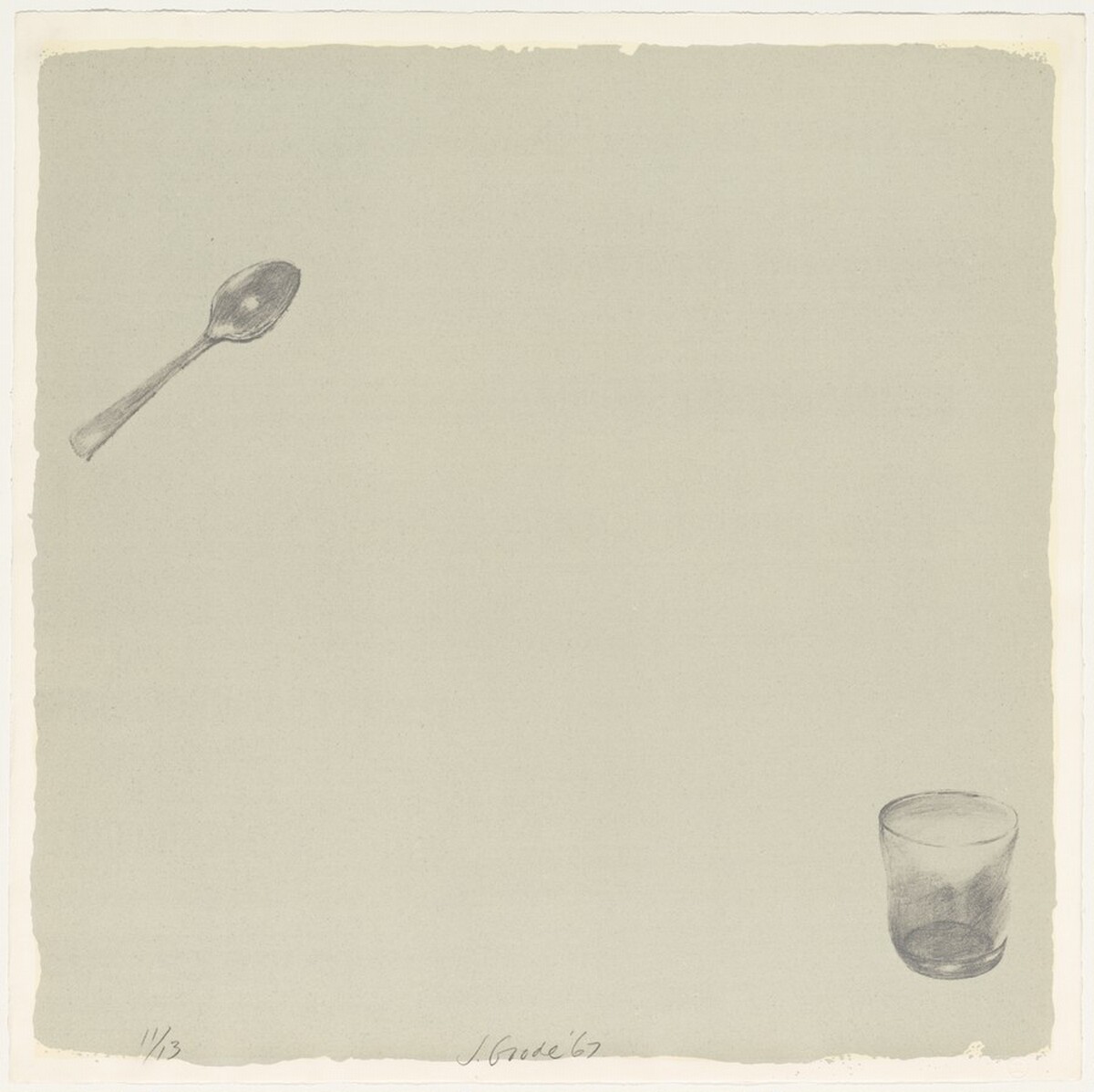 Glass Lower Right—Spoon Upper Left by Joe Goode