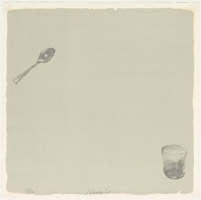 Glass Lower Right—Spoon Upper Left