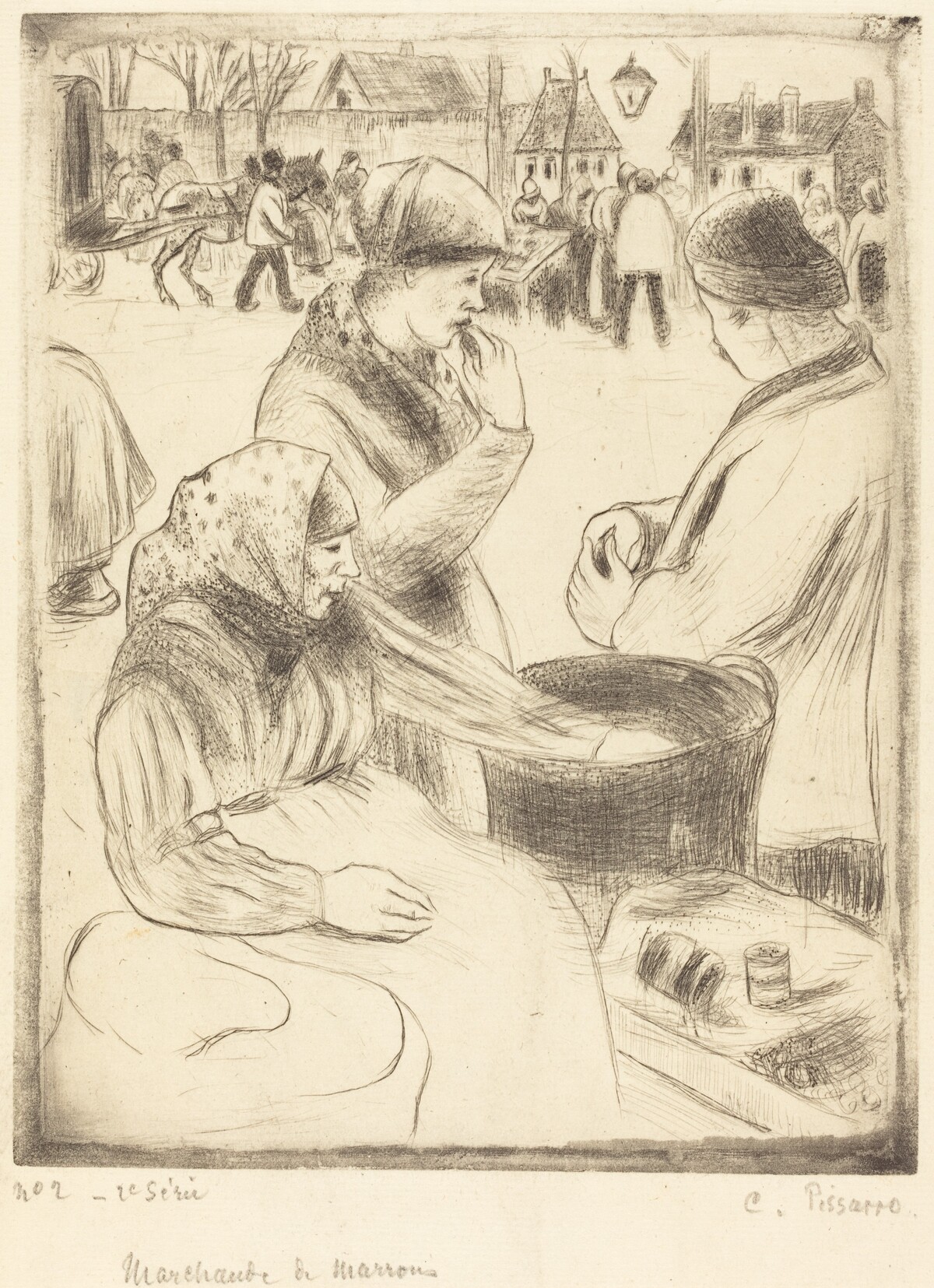 Chestnut Vendors (Marchands de marrons) by Camille Pissarro