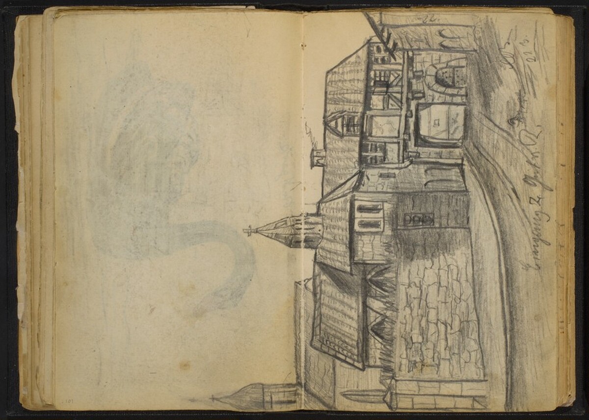 Rustic Building with a Walkway by Max Beckmann