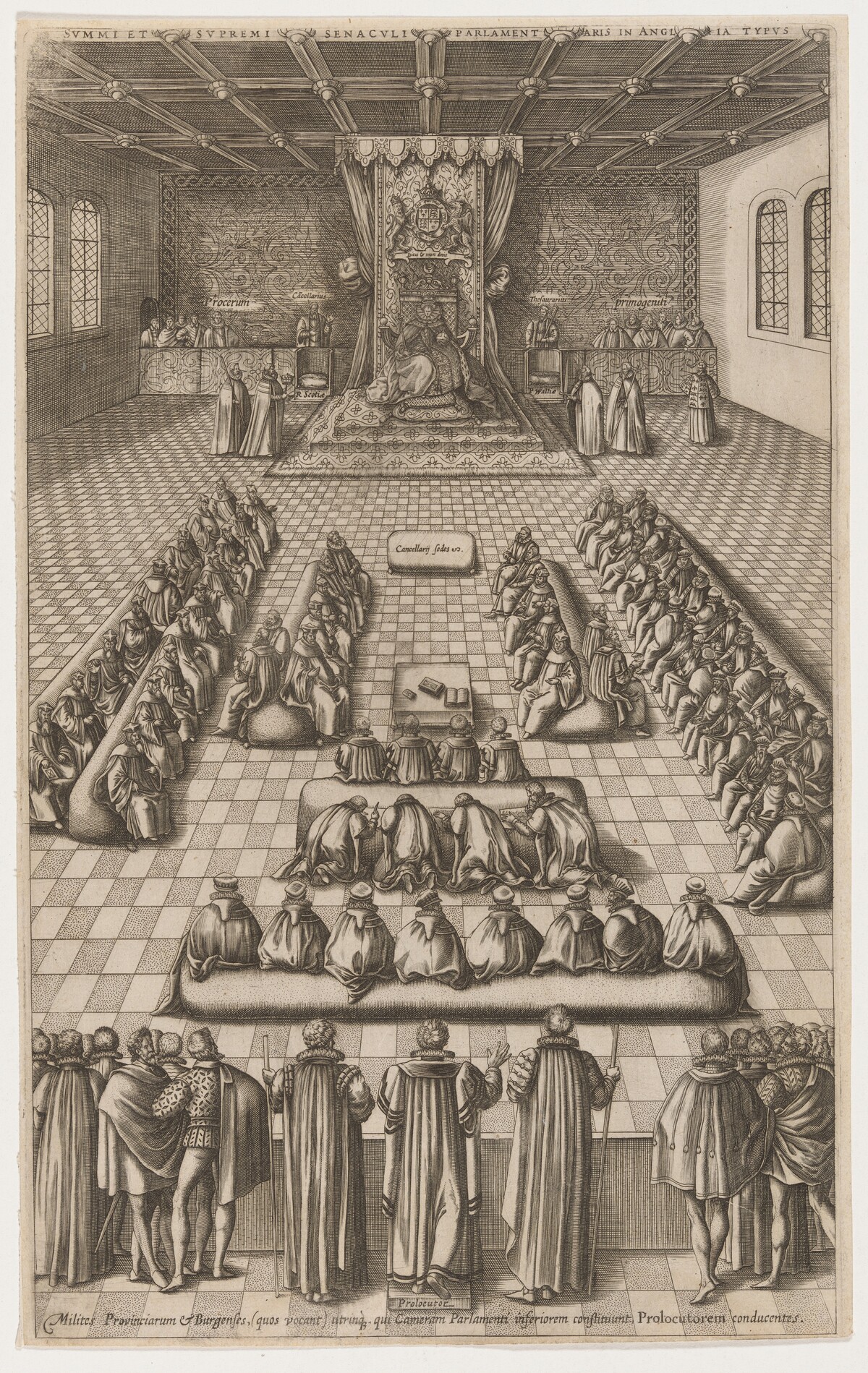 Queen Elizabeth in Parliament by Renold Elstrack