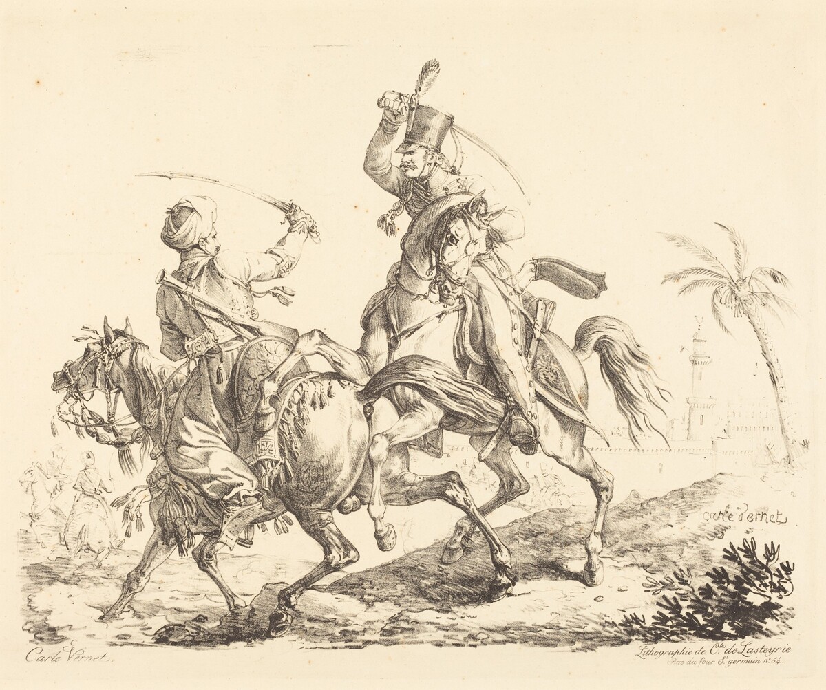 Hussard Striking a Mameluck by Carle Vernet