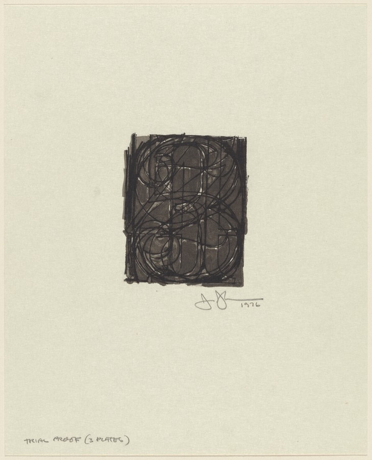 Bookplate for the Friends of the Sarah Lawrence College Library [trial proof] by Jasper Johns
