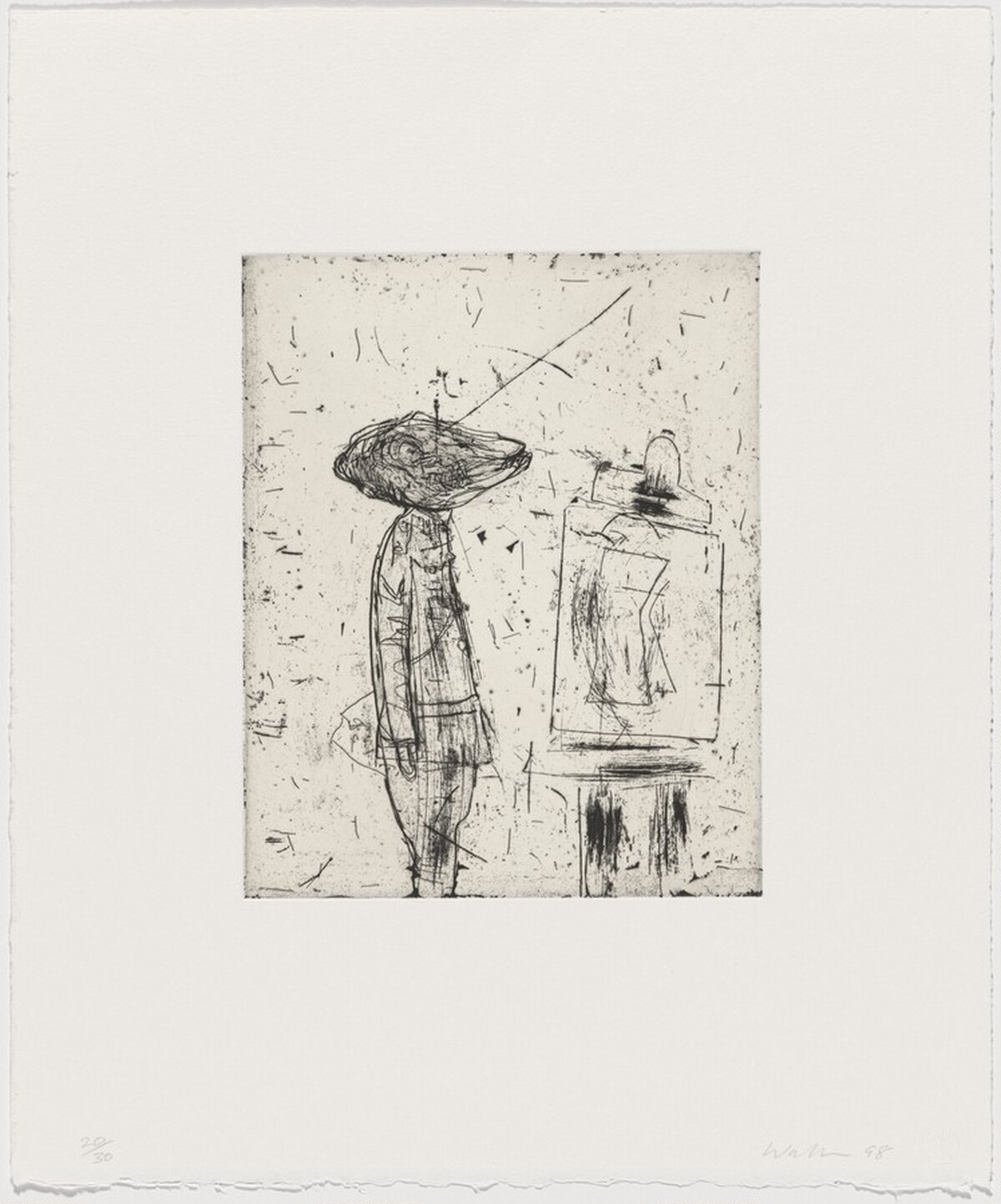 Untitled (Soldier and Easel) by John Walker
