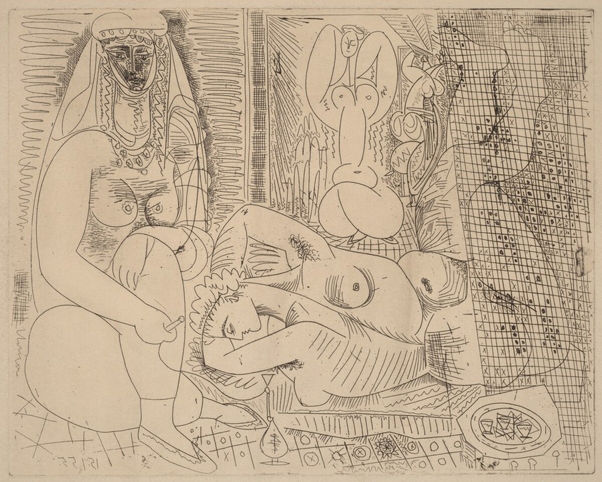 Variation on Delacroix's "Women of Algiers": V by Pablo Picasso